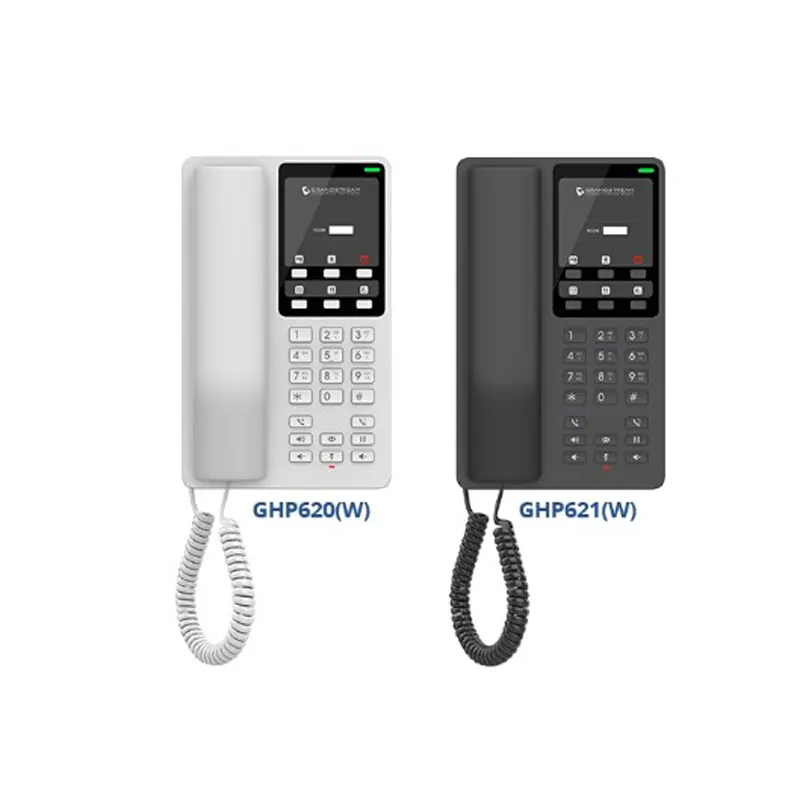 Black Professional Hote PoE IP Phone for guest room, Grandstream GHP621