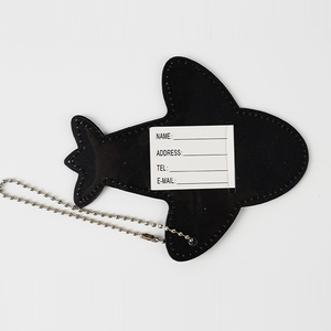 Étiquettes de bagages personnalisées en cuir véritable, en forme d'avion, pour cadeaux de mariage, idéales pour les voyages - Product Image 5