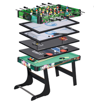 Table de jeu multifonction pliable Yuanda 44 pouces 6-en-1 pour enfants et adultes, comprend billard, hockey, tennis, lancer d'anneaux, football, support OEM