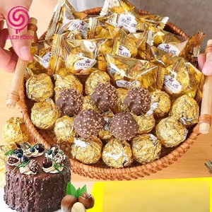 Bombones <span class=keywords><strong>de</strong></span> Chocolate Sólido Estilo Noble, Formas Decorativas, Dulces Asiáticos, Empaquetado a Granel, Bola Dorada con <span class=keywords><strong>Almendras</strong></span> - Product Image 3