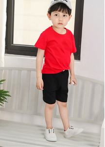 Solid Color 100% Cotton Outdoor Casual <b>Boy</b> Shorts <b>Set</b> Waffle Fabric Summer Baby <b>Clothing</b> <b>Set</b> - Product Image 2