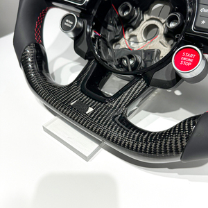 Volant sport en fibre de carbone personnalisé pour <span class=keywords><strong>Audi</strong></span> Série Berline A3 A4 A5 S3 <span class=keywords><strong>S4</strong></span> S5 RS3 RS4 RS5, design en forme de D avec palettes de changement de vitesse - Product Image 3
