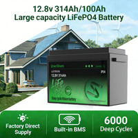Système de stockage d'énergie au lithium Enershare 12v 100ah Batterie Lifepo4 314Ah Compatible avec les onduleurs hors réseau/hybrides