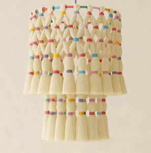 Ultimi Prodotti: <span class=keywords><strong>Lampadario</strong></span> Nordico Fatto a Mano in Macramè 60x75cm con Nappine in Cotone Naturale per Ufficio, Camera da Letto, Soggiorno, Compleanno - Product Image 4