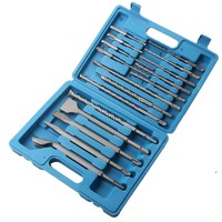 Jeu de 17 forets à percussion électrique, queue carrée, diamètre 20 mm, burin pour maçonnerie, longueur totale 260 mm, garantie 1 an