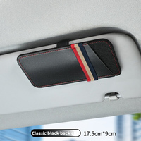 Boîte à lunettes multifonctionnelle en cuir PU pour voiture, clip pour lunettes de soleil sur pare-soleil, support universel pour documents pour l'intérieur de la voiture