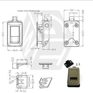 Serrure <span class=keywords><strong>de</strong></span> <span class=keywords><strong>porte</strong></span> <span class=keywords><strong>pour</strong></span> <span class=keywords><strong>camping</strong></span>-<span class=keywords><strong>car</strong></span>/yacht - Serrure encastrée en alliage <span class=keywords><strong>de</strong></span> zinc et ABS <span class=keywords><strong>pour</strong></span> armoire, logo personnalisé disponible, cylindre <span class=keywords><strong>de</strong></span> serrure - Product Image 6