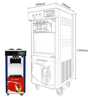Sorbetière 45-50L/H 3 saveurs Machine de fabrication de crème glacée molle commerciale automatique Maquina De Helado pour les prix professionnels
