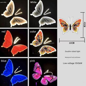 <span class=keywords><strong>Mini</strong></span> Mariposas LED Azules, Accesorios de Fiesta, Alas LED, Mariposas Eléctricas Móviles para Decoración de Eventos - Product Image 5