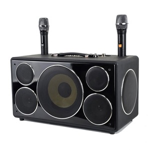 Portable <b>Bluetooth</b> Speaker 8 Inch With 2 <b>Wireless</b> <b>Microphones</b> Rechargeable Battery Outdoor Karaoke Speaker - Product Image 1