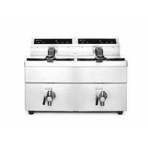 Friteuse à induction commerciale HENDI Profi Line 230V/7000W avec robinets de vidange 577x609x(H)410mm 16L et 2 x 8L - Product Image 1