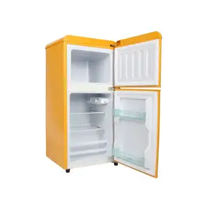 BCD-102R 좋은 품질의 더블 도어 미니 냉장고 다채로운 가정용 소형 복고풍 냉장고/냉장고