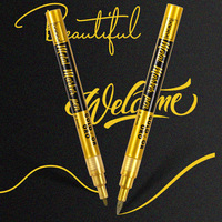 Marqueur métallique professionnel 2,0 mm, stylo à peinture permanent or et argent pour album photo DIY, carton noir, logo personnalisé