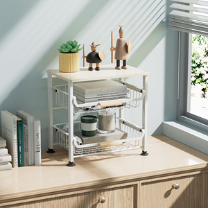 Organisateur de Comptoir Coulissant à 2 Niveaux pour Cosmétiques et Épices, Panier de Rangement OEM pour Bureau et Maison - Product Image 5