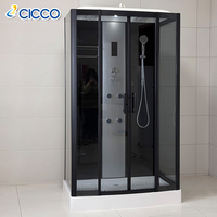 Cabine de douche à vapeur de style européen en verre avec panneau de commande pour salle de bain