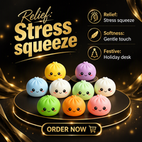 Boîte mystère de Noël : Jouet Squishy en caoutchouc souple anti-stress, cadeau sensoriel