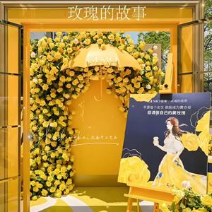 L'histoire des roses : roses jaunes artificielles, branche unique, fleur en soie haute simulation, accessoires de décoration de mariage - Product Image 5