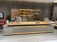 Bureau de direction moderne extensible en bois massif de qualité supérieure pour bureau à domicile, dimensions et options de finition personnalisables