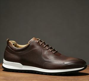 Baskets de luxe en cuir véritable pour hommes, chaussures Oxford classiques confortables à lacets, décontractées, pour l'extérieur, la rue, les voyages, chaussures plates - Product Image 5