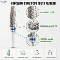 Foret à ongles en carbure de tungstène 5-en-1 à coupe croisée OEM ODM, accessoires professionnels pour ponceuse à ongles, grain moyen, certifié CE, fabricant