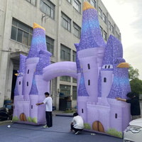 Arche gonflable de château violet avec lumière LED, nouveau design pour la publicité sur le thème marin, gonflables