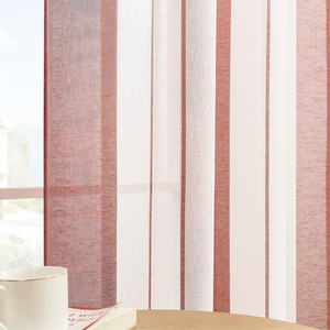 Rouge <span class=keywords><strong>Blanc</strong></span> Rayé Rideaux Semi Sheer <span class=keywords><strong>Oeillet</strong></span> Top Chambre Fenêtre Intimité Moderne Translucide Lumière Filtrant Voile Rideaux - Product Image 6