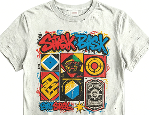 T-shirt Homme Streetwear Personnalisé Imprimé Kornit 100% Coton Épais Effet Vieilli Pulvérisé Délavé à l'Acide et au Soleil Coloré - Product Image 1