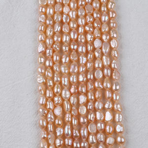 Perles de culture d'eau douce naturelles Zhuji, 6-7 mm, blanches, en poudre, violettes, baroques, en vrac, pour collier et bracelet DIY, forme de pomme de terre rose - Product Image 3