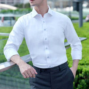 <span class=keywords><strong>Chemise</strong></span> en popeline de coton de haute qualité pour hommes, manches longues et courtes, chemises formelles pour le printemps - Product Image 1