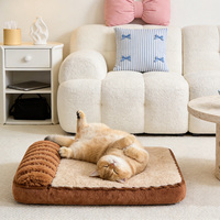 Vente en gros directe d'usine : Niche pour chat en peluche semi-fermée, nid douillet pour chat, lit d'intérieur pour animaux de compagnie, amovible et lavable, pour toutes les saisons