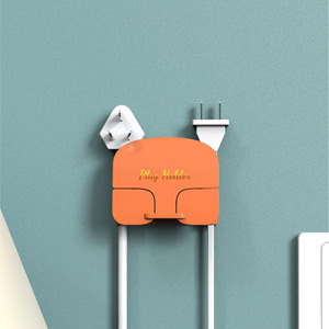 Plug Holder Wall Mount Cord Organizer Plastic Single Hook For Cables Orange Dark Green White - Product Image 2