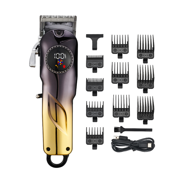 2000mAh Professional Hair for USB Type-C Charging Electric Trimmer Adjustable Lengths LCD Display for Household Hotel