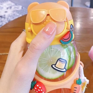 Borraccia Kawaii per Bambini Senza BPA, Simpatica Bottiglia Rosa con Cannuccia e Cinturino per Scuola, Ragazze e Ragazzi - Product Image 6