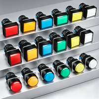 Bouton poussoir rond en plastique de 16 mm, non éclairé, à maintien et à momentané, bouton de démarrage, plusieurs couleurs au choix