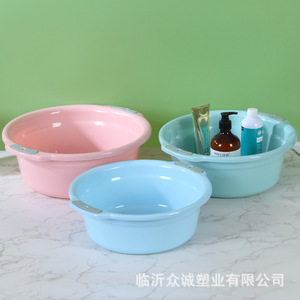 Bassine en plastique multi-usages, bassine à linge, bassine pour bain de pieds, couleurs rose, bleu, vert, origine Shandong - Product Image 3