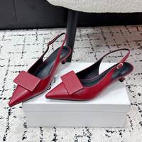 Escarpins italiens en cuir véritable pour femme, à bout pointu et talon chaton, idéaux pour l'été et le travail