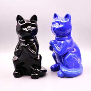 Urnes funéraires personnalisées en céramique écologiques pour cendres de chat, style européen et américain durable, urne commémorative en forme de chat pour chien - Product Image 1