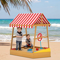 Bac à sable interactif en bois naturel pour enfants avec auvent pour jouer en plein air dans les bâtiments de jardin