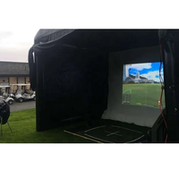 Tente de golf gonflable, Portable, intérieur, extérieur, personnalisé, simulateur de golf, enceinte, baie de frappe avec écran