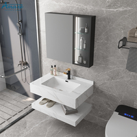 Lavabo de Luxe Double Couche en Pierre d'Ardoise Murale, en Céramique Marbre, pour Salle de Bain et Meuble Vasque