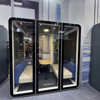Cabines de bureau préfabriquées UNIBOOTH, certifiées ASTM E84 Classe A, résistantes au feu, certifiées ISO 23351, insonorisées 33 dB, cabine de confidentialité, assemblage rapide