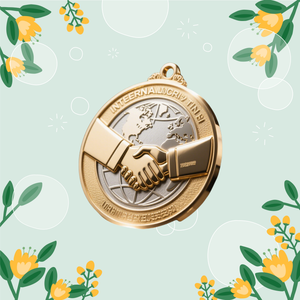 Sản phẩm thủ công kim loại phong cách hiện đại và cổ cổ giả vàng bản đồ thế giới Olive chi nhánh quốc tế kỷ niệm huy chương - Product Image 6