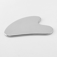 Rouleau facial en acier inoxydable en forme de cœur, planche de massage Gua Sha pour le visage et le cou, resserrement de la peau