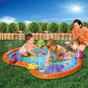 Tapis aquatique en PVC sur le thème de l'océan avec design d'animaux marins pour les enfants, jeux d'eau d'été dans la cour, 58x42 pouces - Product Image 5