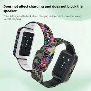 Bracelet de protection intégré pour Huawei <span class=keywords><strong>Band</strong></span> <span class=keywords><strong>6</strong></span> 7 8 9 10 <span class=keywords><strong>Honor</strong></span> <span class=keywords><strong>Band</strong></span> <span class=keywords><strong>6</strong></span> 7 Series, bracelet de sport en TPU résistant, Correa - Product Image 4