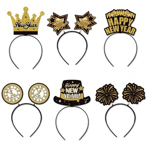 Kit de fête HLC pour le Nouvel An et le réveillon de Noël, comprenant un photomaton, un chapeau haut-de-forme en papier métallisé, des lunettes, un sifflet, un bruiteur et des accessoires de fête - Product Image 5