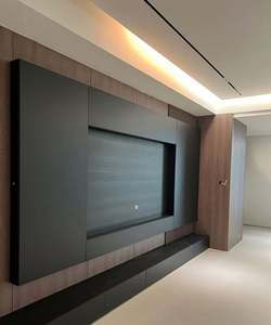 Meubles de salon en bois contemporains au design moderne Meuble TV noir mural - Product Image 6