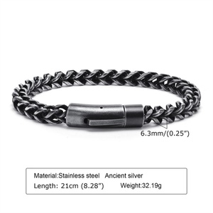 Korean Version <b>Titanium</b> Steel Simple Bracelet Franco <b>Chains</b> Vintage Menchain Bracelet - Product Image 5