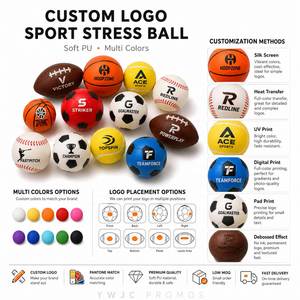 Pelota Antiestrés Deportiva con Logotipo Personalizado, Pelota de Espuma de PU Suave para Regalo Promocional y Alivio del Estrés, OEM - Product Image 4