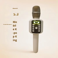 Micro et haut-parleur karaoké Bluetooth 5W 2-en-1 sans fil portable avec écho, connexion au téléphone et chant instantané, idéal pour le divertissement à domicile